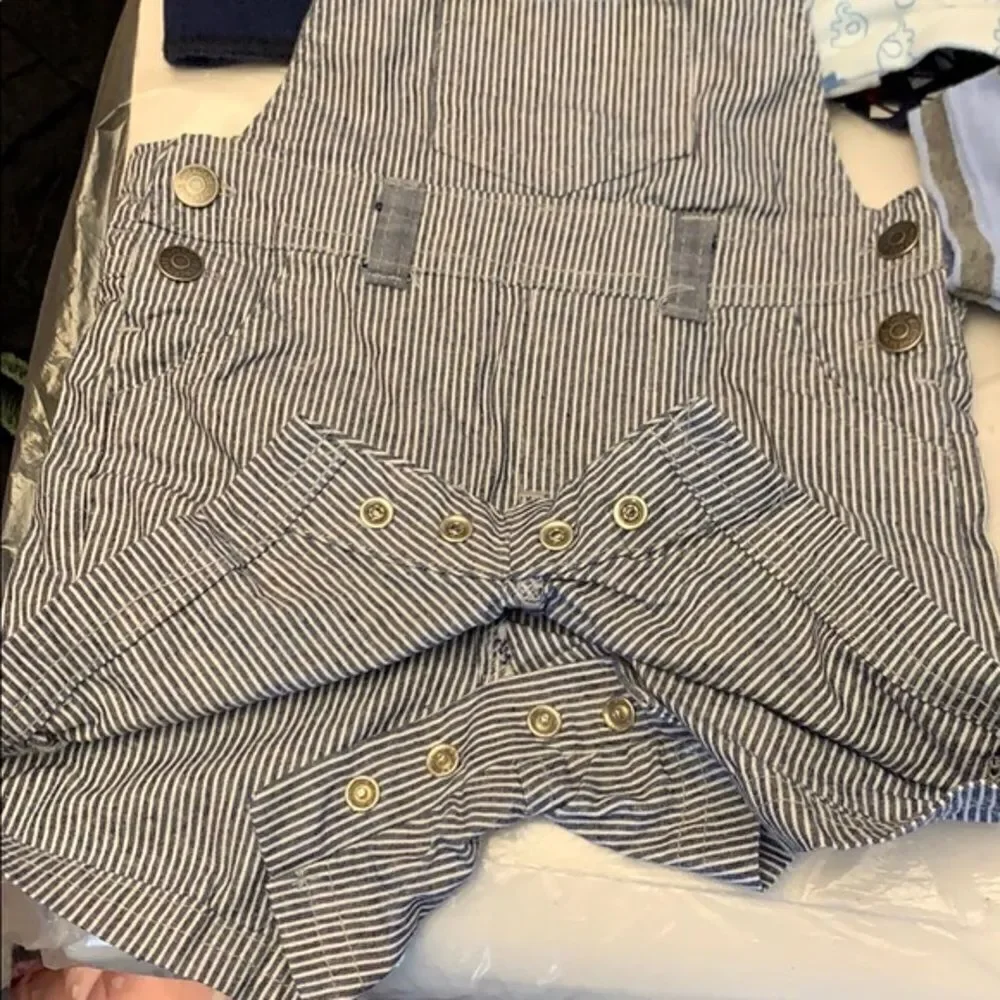 Cherokee Denim Pinstripe Overalls Size 3-6 Months